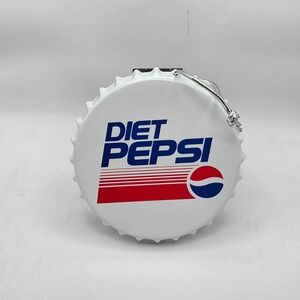 Diet‎ Pepsi Metal Bottle Cap Christmas Ornament White Red Blue 5 Inch Ruz NEW